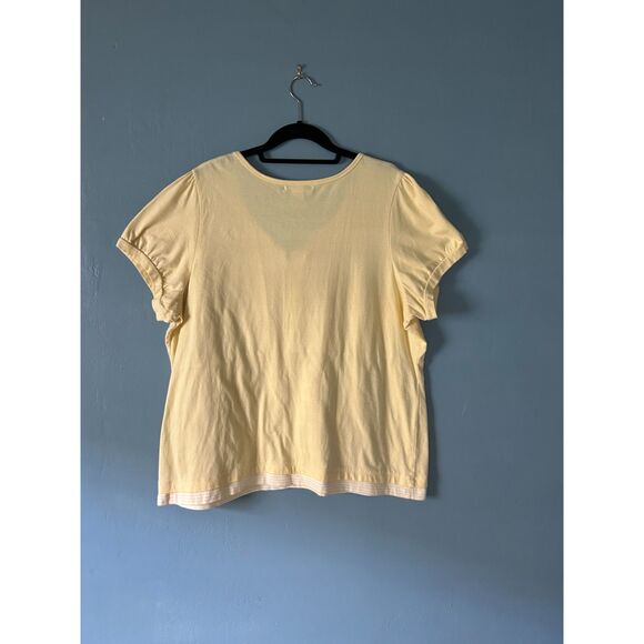 Reference Point 2 yellow short sleeve cotton top decorative front size 1XL - Picture 4 of 4